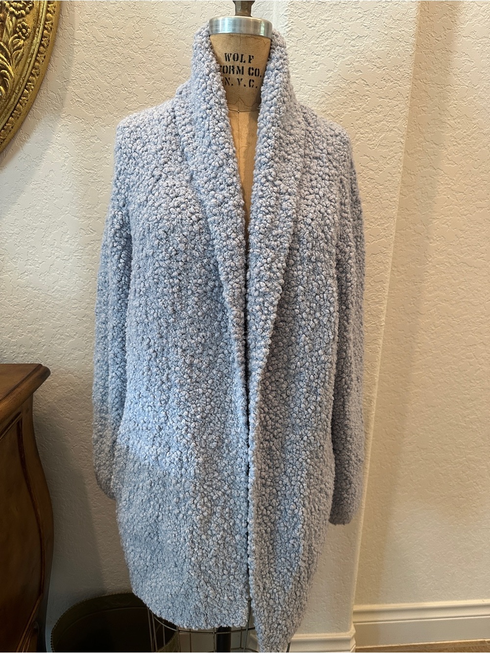 Barefoot Dreams Light Blue Sherpa Open Cardigan